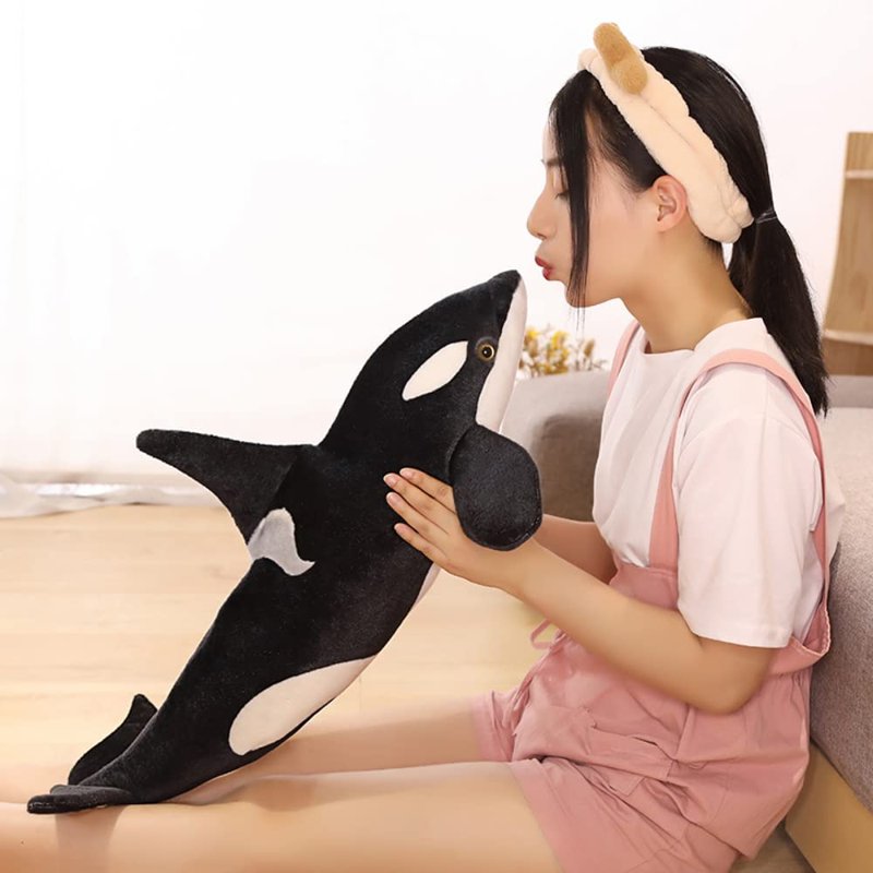 pangcangshu Nice Simulation Killer Whale Plush Toys Stuffed Orcinus Orca Fish Doll Shark Cartoon Soft Sleep Pillow Kids Girls Baby Easter, Thanksgiving, Christmas, New Year's Gifts(19 inch)