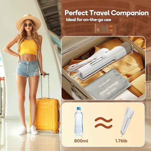 3-in-1 Portable Travel Iron & Clothes Steamer with Rotatable Head, 90ml