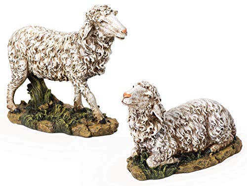 Joseph's Studio 27" Nativity Lamb Figure Set – Resin & Stone, Hand-Painted