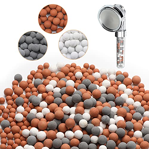 Patelai Shower Head Bead Refills 150g Set - Orange, Gray, White for Water Softening