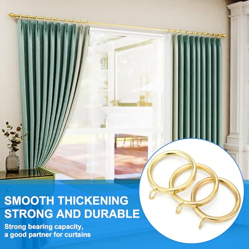 24-Piece 1.5-Inch Metal Curtain Rings with Eyelets for 1.25-Inch Rods