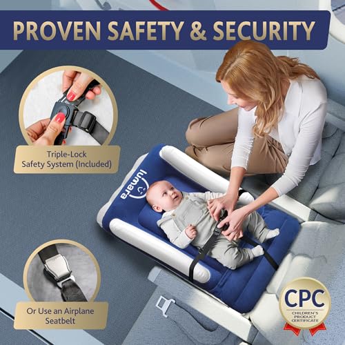 Inflatable Toddler Airplane Bed with Safety Belt - Soft Travel Air Mattress