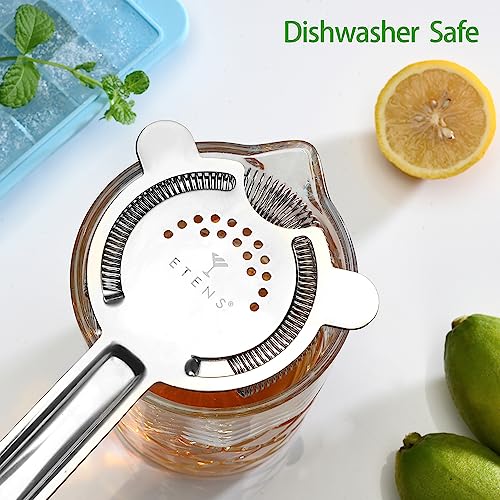 Etens Silver Cocktail Strainer with Removable Spring - Bar & Martini Strainer for Boston Shaker