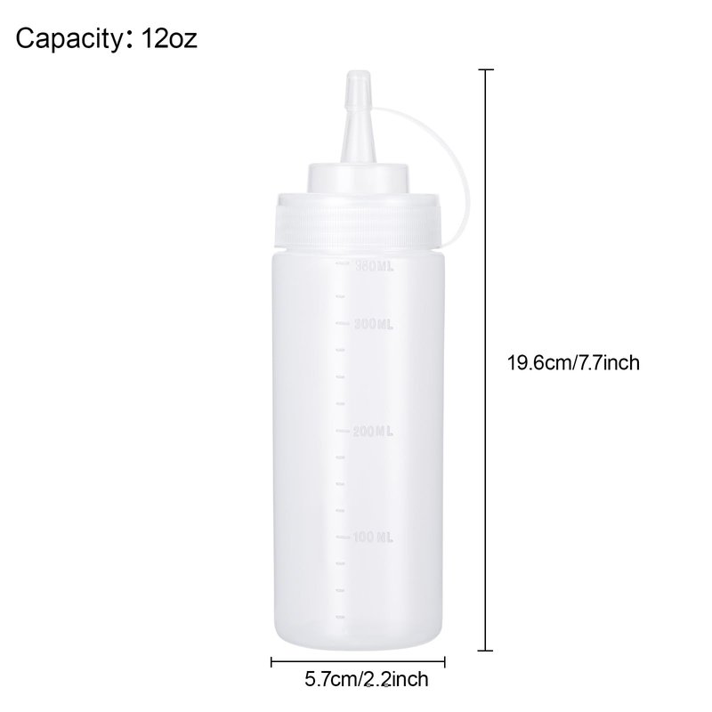 Katfort Squeeze Bottles for Sauces 2 Pack, 32 Ounce 1000ml Plastic Dressing Squirt Bottles with Cap Lids, Condiment Bottle for Liquids BBQ Dressing Pancake Art Dispenser