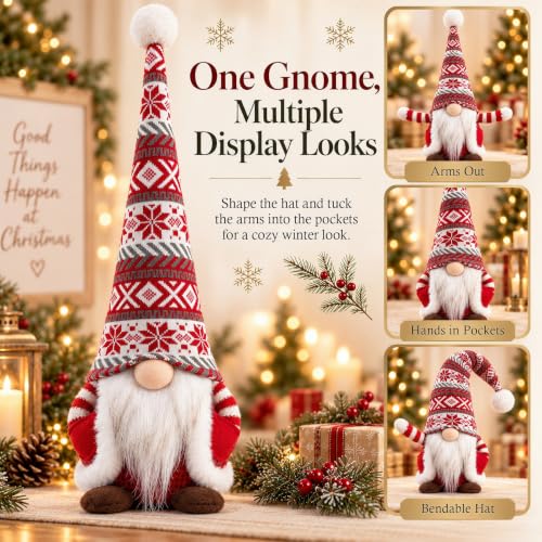 OIMIMY 16.5-Inch Swedish Tomte Gnome Plush Christmas Decor