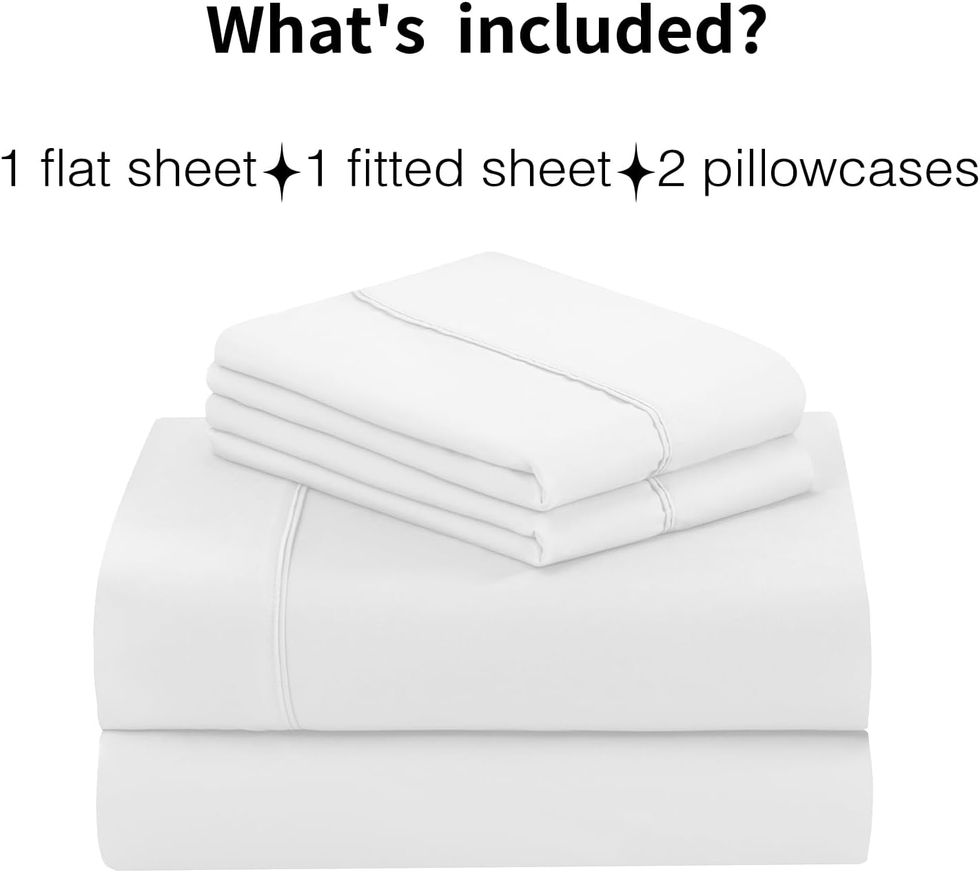 Skiennix Full Sheet Set - 4-Piece Soft Microfiber Bed Sheets | Deep Pocket, Cooling & Wrinkle-Free - White
