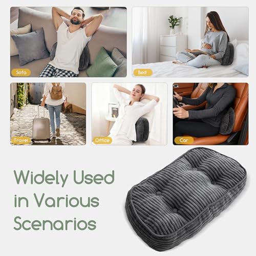 Lumbar Support Pillow for Recliner & Office Chair - Dark Grey