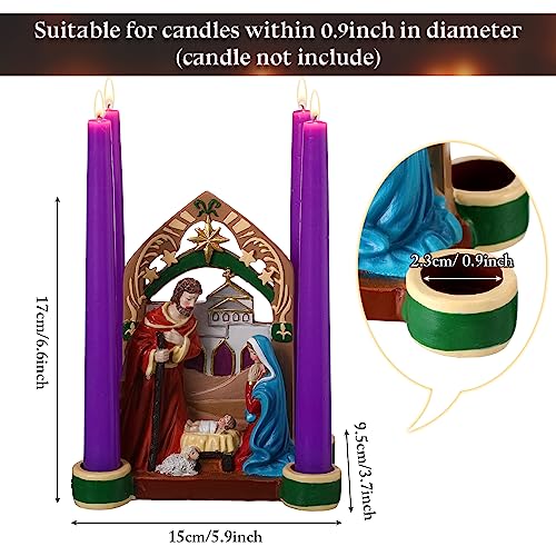 Holy Family Nativity Scene Advent Candle Holder for Christmas Decor