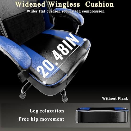 Ergonomic Gaming Chair with Pocket Spring Cushion, Footrest and Headrest