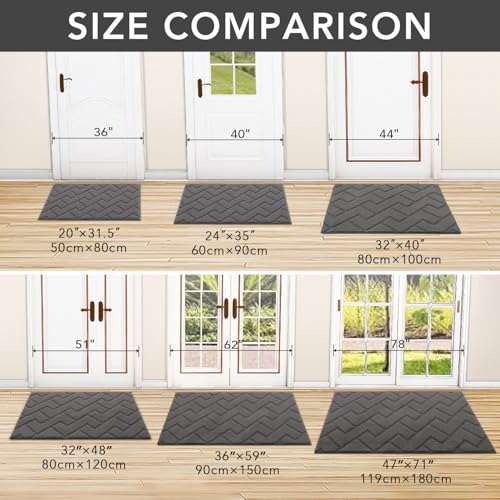 Indoor Dirt Trapper Doormat - 20"x32" Non-Slip Washable Entryway Mat