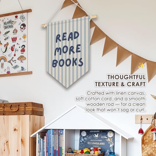Read More Books Pennant Flag Banner for Classroom Reading Nook Decor
