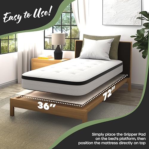Twin Non-Slip Mattress Gripper Pad (72" x 36") - Anti-Slip PVC Foam