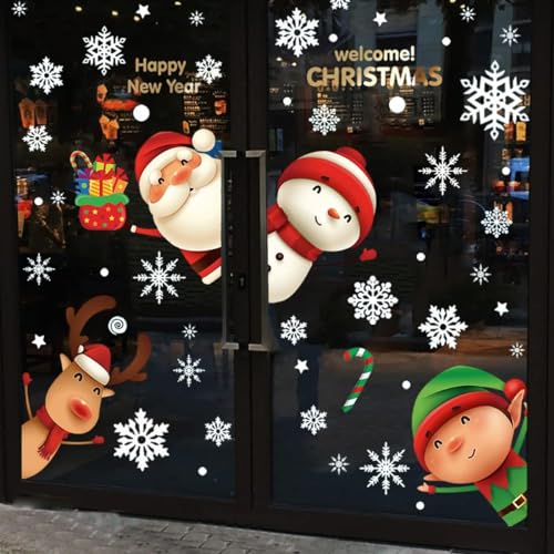Christmas Static Window Clings, Snowflake Stickers, Xmas Decorations