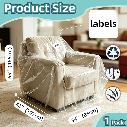 Extra Large Clear Furniture Moving Covers for Sofa & Loveseat