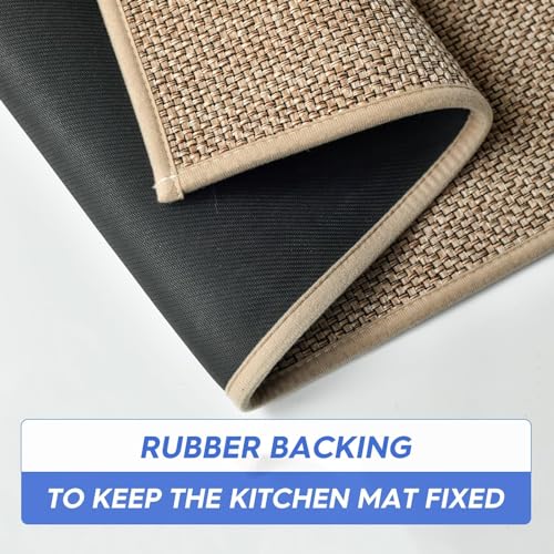 Washable Non-Slip Kitchen Rug 17x29 Inch Absorbent Chenille Floor Mat