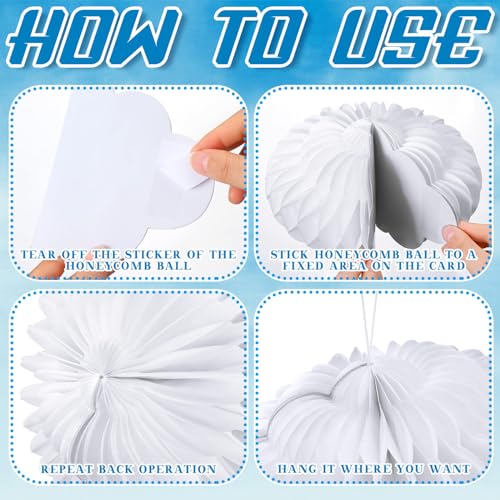20 Pcs Hanging Honeycomb Cloud Decorations for Ceiling Party Decor