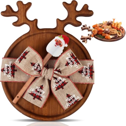 Funnymoom Antler Christmas Charcuterie Board Gift - Wooden Serving Tray