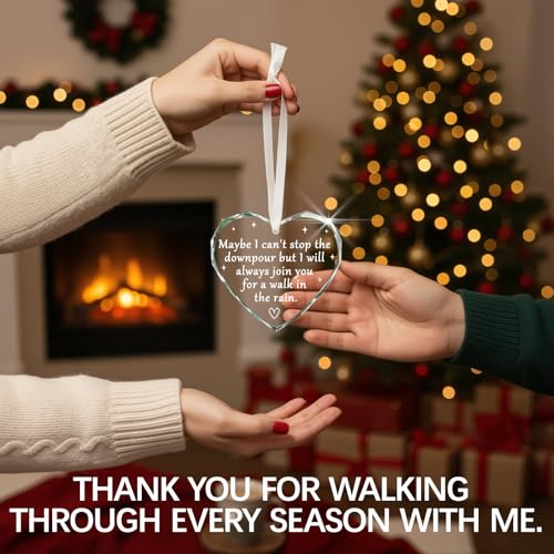 Rain Variation Heart Ornament – Encouragement Gift for Women with Inspirational Message