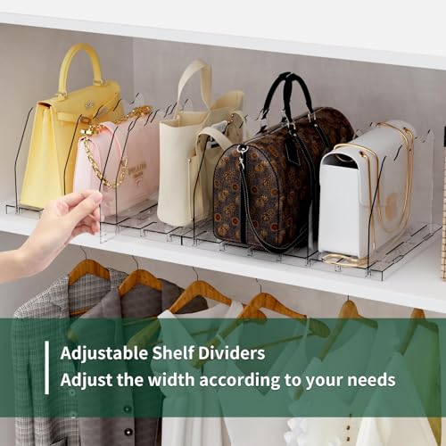 Clear Acrylic Shelf Dividers for Closet Handbag and Purse Storage