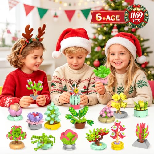 KOSWAT Succulent Building Blocks Advent Calendar 24-Day Kids & Adults Gift