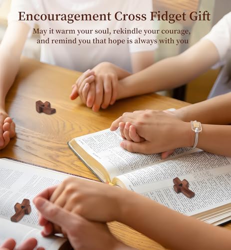50-Piece Handcrafted Walnut Pocket Crosses with Gift Bags for Church Events