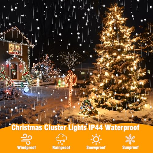 ASENEK 197ft 600LED Connectable Warm White Christmas Tree Lights with 8 Modes & 6h Timer