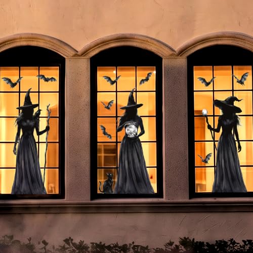 Spooky Halloween Window Clings - 3 Large Double-Sided Decals