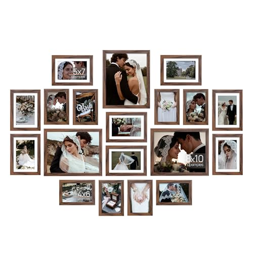 Upsimples 19-Frame Photo Set in Brown - Includes 8x10, 5x7 & 4x6