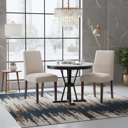 Parsons Dining Chairs Set of 2, Upholstered Kitchen Chairs with Wood Legs