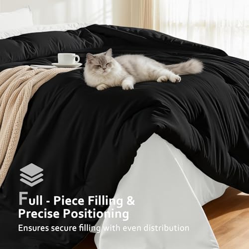 Easthome Queen All-Season Down Alternative Comforter & Duvet Insert - Black
