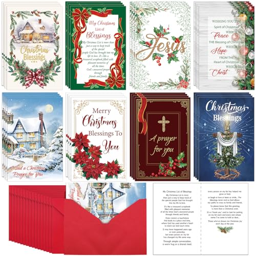 Motiskyy Religious Christmas Cards with Envelopes - Catholic Prayer Gift Set