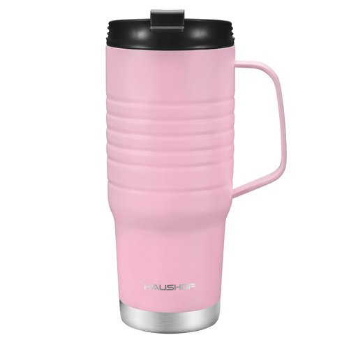 HAUSHOF 24 oz Travel Mug with Handle, Stainless Steel Vacuum Insulated Coffee Double Wall Travel Mugs with Leakproof Lid, BPA Free