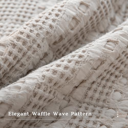 Oversized King Bedspread Set - 3-Piece Cotton Waffle Quilt