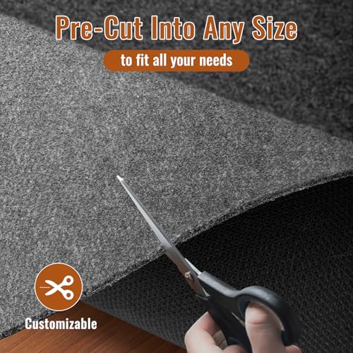 Non-Slip Felt Rug Pad, 2x3 Ft Rubber Backing Grip for Hardwood Floors