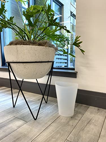 Compact Plastic Wastebasket 9 Quart Open Vanity Trash Can