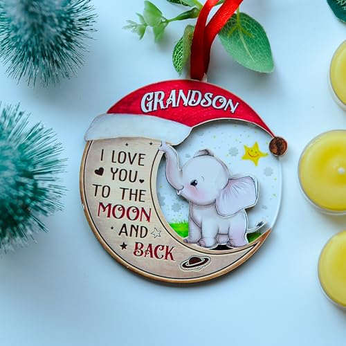 Grandson Christmas Ornament - BlinkWishes Grandson (From Grandma/Grandpa) Hanging Keepsake