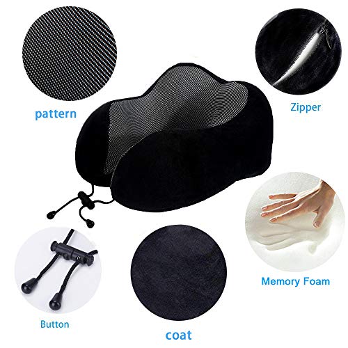 Memory Foam Travel Neck Pillow - Ergonomic Support for Airplane & Car