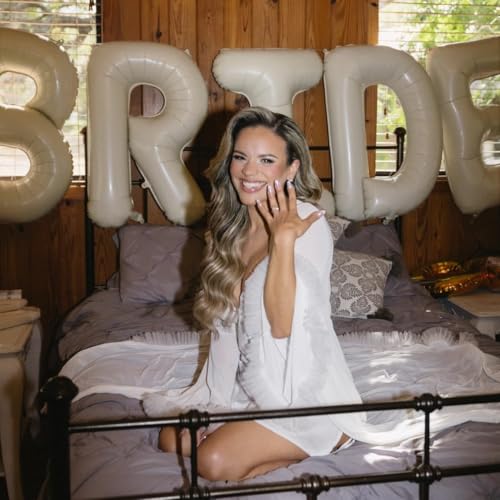 40 Inch Beige BRIDE Foil Balloons for Bachelorette & Bridal Shower