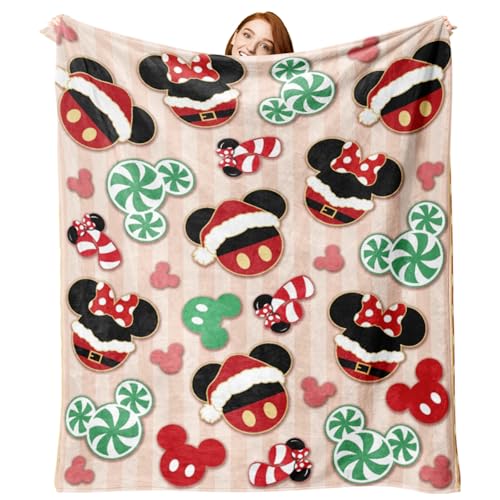 Zzkol Red Christmas Flannel Throw Blanket 50 x 60 in for Kids & Adults