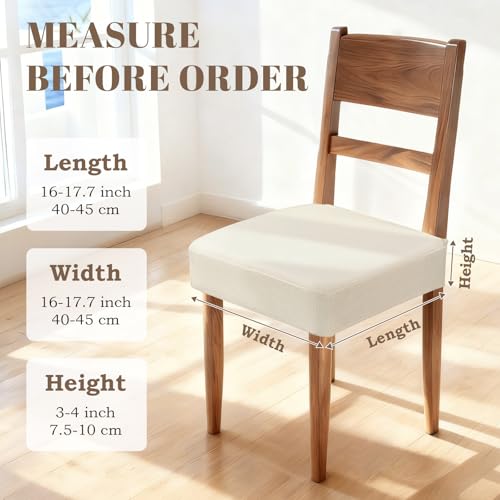 Waterproof Dining Chair Covers Set of 4 - Beige, Stretch & Washable