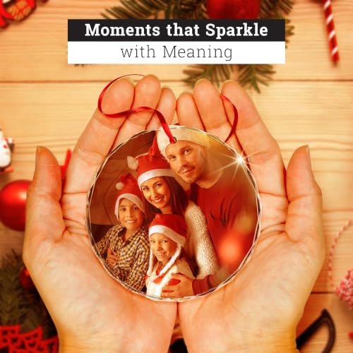 Personalized Christmas Ornaments Glass Custom Photo Tree Ornament - Crystal Clear Photo 2026