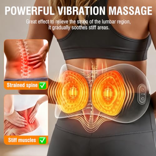 Lumbar Support Pillow with Heat & Massage - Ergonomic Memory Foam