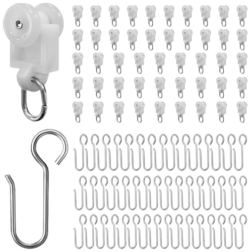 Heavy Duty Curtain Track System for Ceiling or Wall Mount - 48 Piece Set