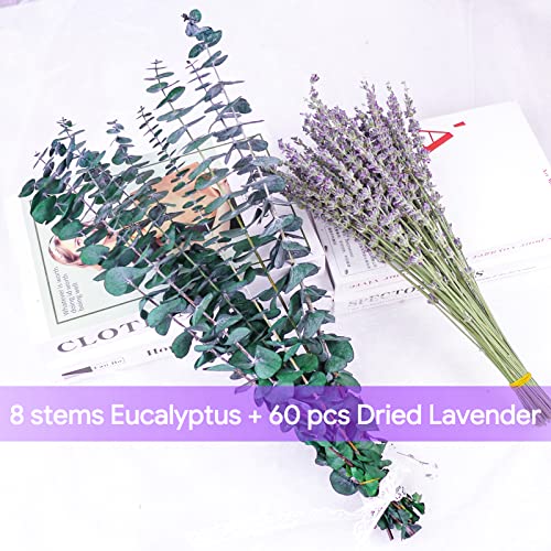 Dried Eucalyptus Stems and Lavender Flowers for Shower and Home Decor
