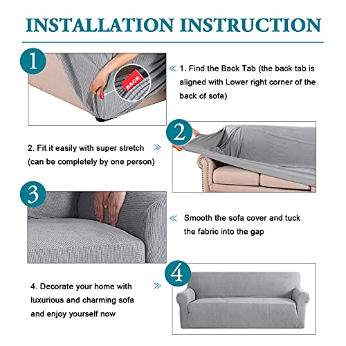 High Stretch Loveseat Slipcover - Washable Pet Protector for 2 Cushions