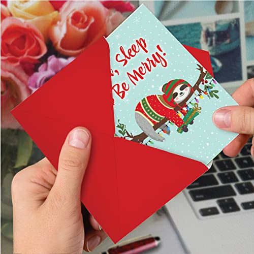 NobleWorks Eat, Sleep and Be Merry Christmas Card 5x7, C7046XSG - 1 Card