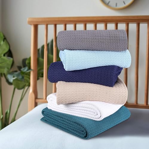King Size Cotton Bed Blanket - Breathable & Soft Charcoal Grey