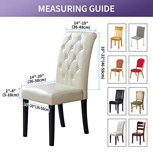 Stretch Dining Chair Covers Set of 4 - Washable Slipcovers for Home