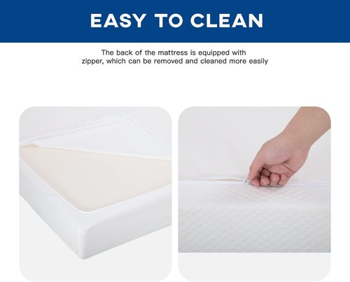 FDW 10-Inch Twin Mattress - Medium Firm Gel Memory Foam | White Bed in a Box | CertiPUR-US Certified, Pressure Relief & Cooling Ventilation