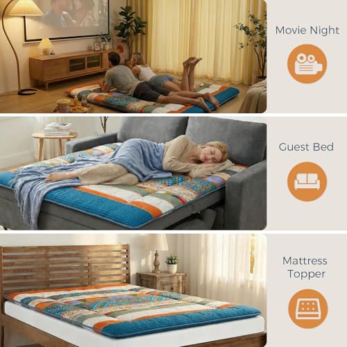 2.5-Inch Foldable Japanese Floor Mattress with Washable Cover
